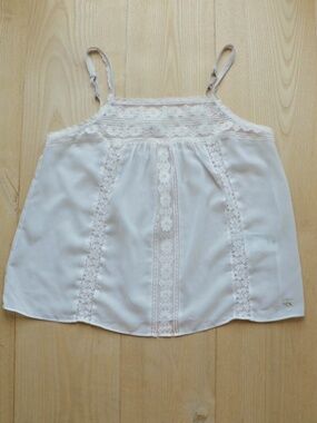 AnF sparkly gold sheer apron top